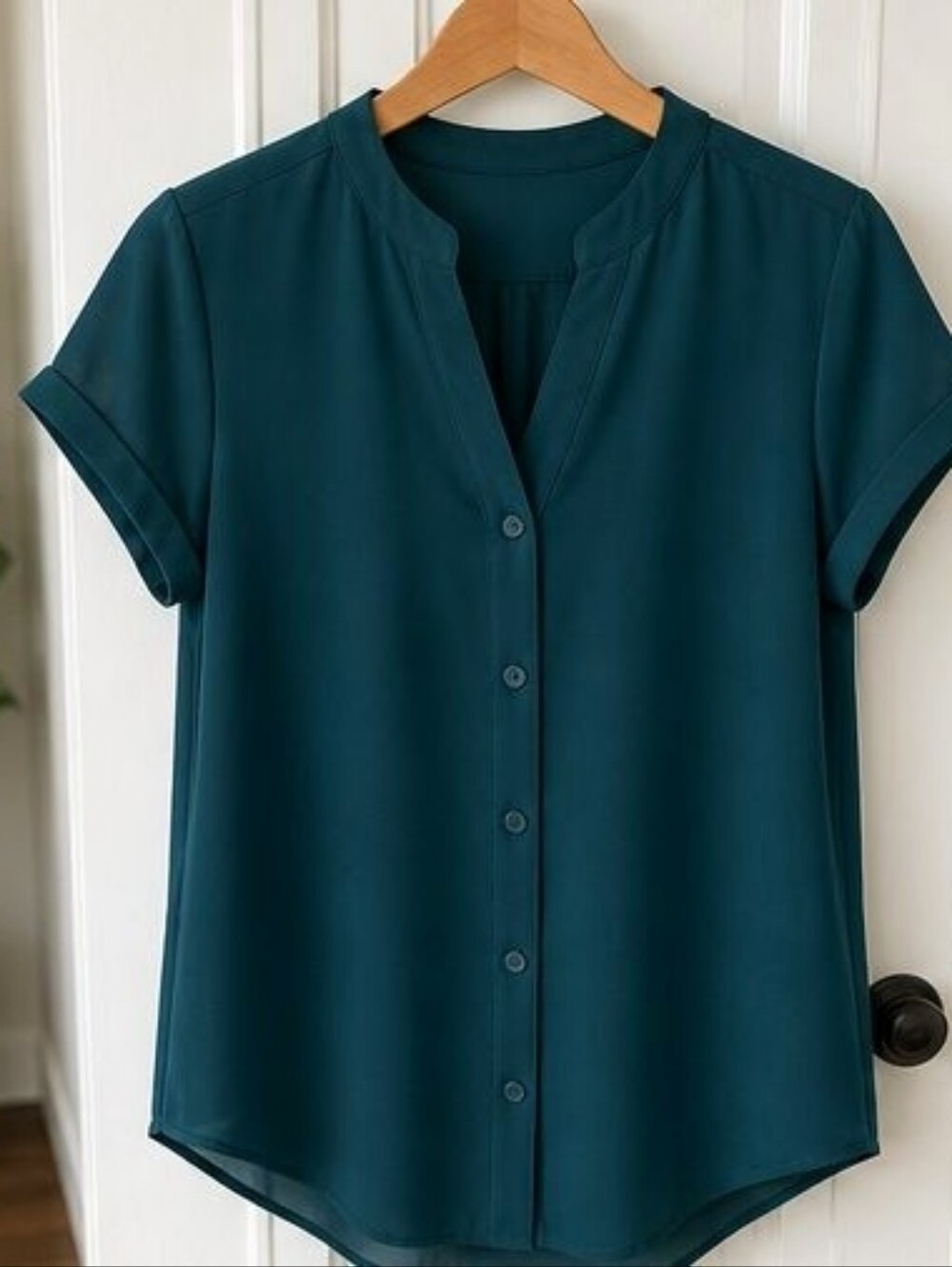 Teal Lace Trim Top
